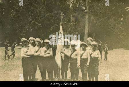 Le groupe d'enfants l'équipe de gymnastique Sessariana, Frascati, Italie Banque D'Images