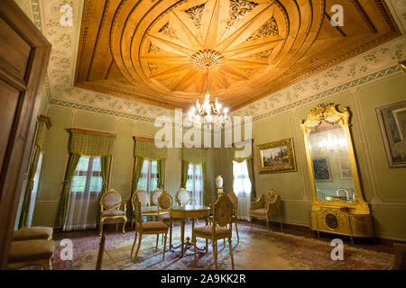 Plovdiv, Bulgarie - 22 juin 2019 : l'intérieur de l'ancienne maison familiale Balabanov, commerçants de Plovdiv Banque D'Images