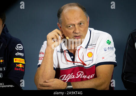 Sao Paulo, Brésil. 15 Nov, 2019. conférence de presse Frédéric VASSEUR, Team Principal de l'Alfa Romeo Racing, portrait pendant le Championnat du Monde de Formule 1 2019, le Grand Prix du Brésil à partir du 15 au 17 novembre à Sao Paulo, Brésil - | Conditions de crédit dans le monde entier : dpa/Alamy Live News Banque D'Images