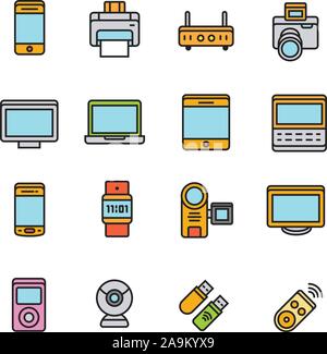 Paforo Icon Set : propre et simple gadget icons set Illustration de Vecteur