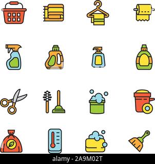 Paforo Icon Set : Ménage propre et simple icons set Illustration de Vecteur