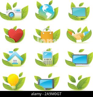 Nouve vector icons. icône verte graphiques Illustration de Vecteur