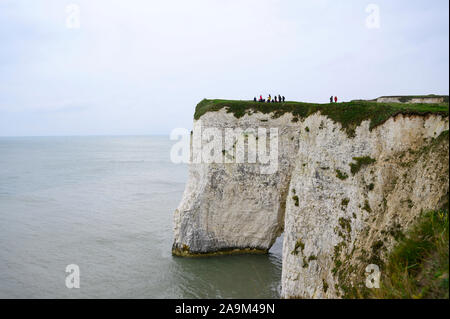 Les enfants de l'école non identifiables sur un voyage d'études à Old Harry Rocks Swanage Dorset Studland, Royaume-Uni. 15 Nov 2019. Banque D'Images