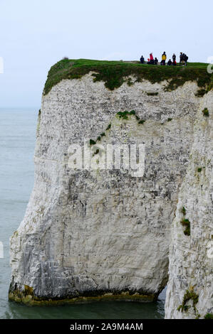 Les enfants de l'école non identifiables sur un voyage d'études à Old Harry Rocks Swanage Dorset Studland, Royaume-Uni. 15 Nov 2019. Banque D'Images