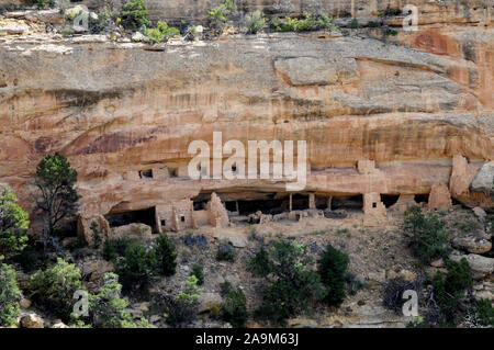 Sommaire des # 16 Nordenskiold cliff en séjour à la zone d'Mesaoverlook Wetherill Mesa Verde National Park. Il y a un bon sentier jusqu'à l'oublier. Banque D'Images