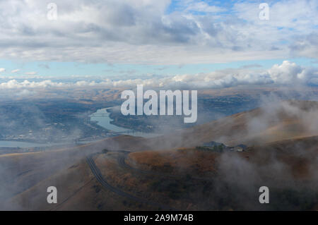 Brouillard sur Lewiston Idaho Banque D'Images