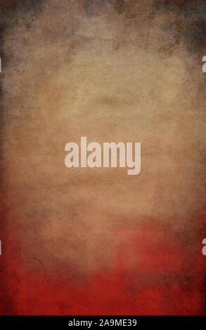 Vieux papier fond rouge avec bas Banque D'Images