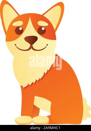 Séjour chien corgi icône. Caricature de rester corgi chien icône vecteur pour la conception web isolé sur fond blanc Illustration de Vecteur