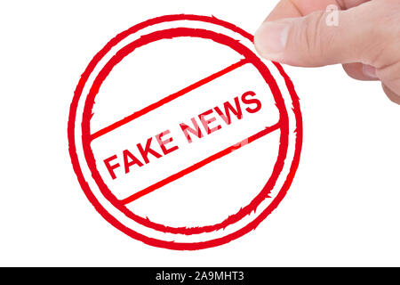 Faux allemand news stamp on white Banque D'Images