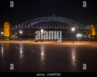 Sydney Harbour Bridge photo de nuit Banque D'Images