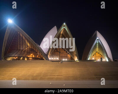 L'Opéra de Sydney photo de nuit Banque D'Images