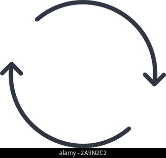 Rotation Rotation flèches dans un cercle. Actualiser ronde, répéter, recharger, motion ou l'icône de synchronisation. Stock Vector illustration isolated on white Illustration de Vecteur