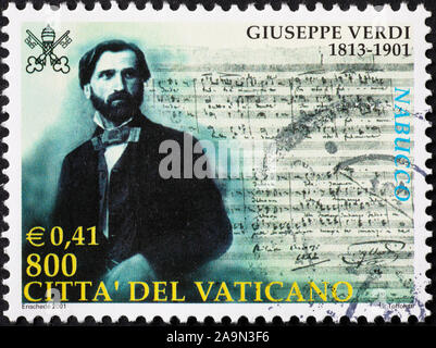 Compositeur italien Giuseppe Verdi sur stamp Banque D'Images