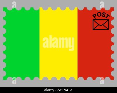 Drapeau national de la République du Mali. les couleurs d'origine et de proportion. Vector illustration eps10 simplement, en provenance de pays. Illustration de Vecteur