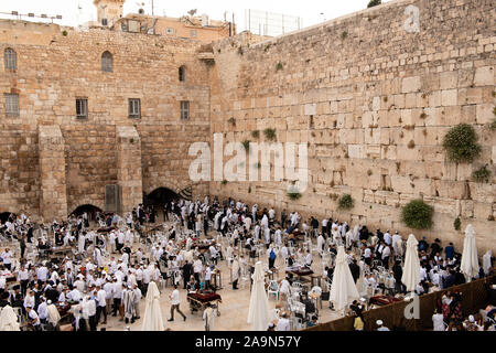 Jérusalem, Israël - Juin 2019 : Mur occidental, également connu sous le nom de Mur des lamentations à Jérusalem, Israël Banque D'Images