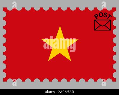 Beau drapeau national de la République socialiste du Vietnam, couleurs d'origine et de proportion. Vector illustration eps10 simplement, en provenance de pays. Illustration de Vecteur