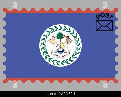 Drapeau national du Belize . couleurs d'origine et de proportion. Illustration vectorielle, simplement, en provenance de pays. Illustration de Vecteur