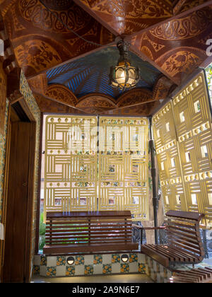 Intérieur du balcon de la Casa Vicens Banque D'Images