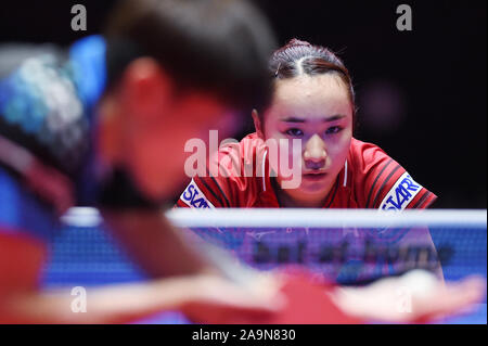 Linz, Autriche. 16 Nov, 2019. Mima Ito (JPN), le 16 novembre 2019 - Tennis de Table : 2019 Austrian Open Féminin au quart TipsArena Linz de Linz, Autriche. Credit : Itaru Chiba/AFLO/Alamy Live News Banque D'Images