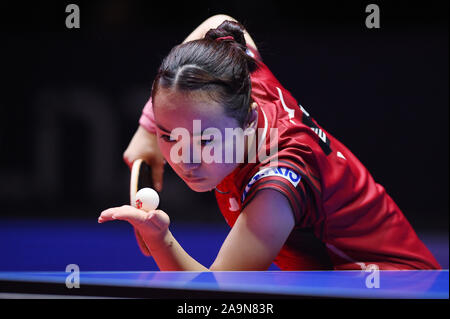 Linz, Autriche. 16 Nov, 2019. Mima Ito (JPN), le 16 novembre 2019 - Tennis de Table : 2019 Austrian Open Féminin au quart TipsArena Linz de Linz, Autriche. Credit : Itaru Chiba/AFLO/Alamy Live News Banque D'Images