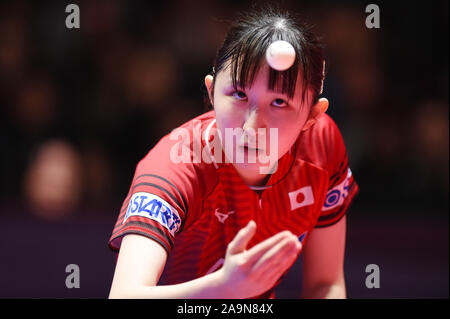 Linz, Autriche. 16 Nov, 2019. Hina Hayata (JPN), le 16 novembre 2019 - Tennis de Table : 2019 Austrian Open Féminin au quart TipsArena Linz de Linz, Autriche. Credit : Itaru Chiba/AFLO/Alamy Live News Banque D'Images