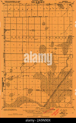 Carte TOPO USGS MInnesota MN Garland 8054821918 62500 Restauration Banque D'Images