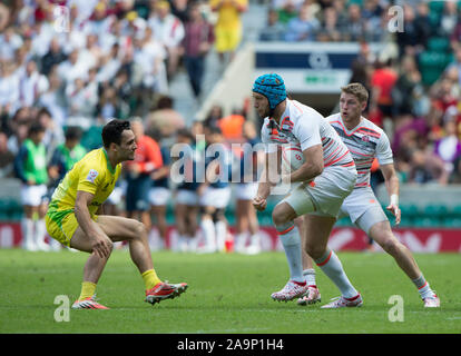 Twickenham, Surrey Royaume-Uni. L'Angleterre Richard de CARPENTIER, au cours de la piscine D, l'Angleterre contre l'Australie au cours de la '2017' HSBC London Rugby à 7, le samedi 20/05/2017 RFU. Le stade de Twickenham, Angleterre [crédit obligatoire Peter SPURRIER/Intersport Images] Banque D'Images