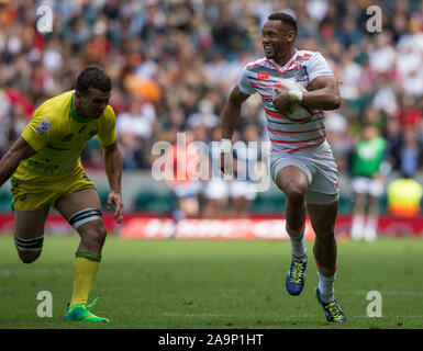 Twickenham, Surrey Royaume-Uni. Englands, Dan NORTON, au cours de la piscine jeu d'Angleterre contre l'Australie, au "London HSBC 2017 Rugby à 7', le samedi 20/05/2017 RFU. Le stade de Twickenham, Angleterre [crédit obligatoire Peter SPURRIER/Intersport Images] Banque D'Images