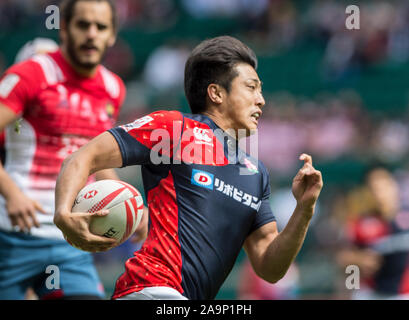 Twickenham, Surrey Royaume-Uni. Le Japonais Kosuke HASHIO, pendant le trophée Quart de finale. La France contre le Japon lors de la HSBC Londres '2017' de rugby à 7, le Dimanche 21/05/2017 RFU. Le stade de Twickenham, Angleterre [crédit obligatoire Peter SPURRIER/Intersport Images] Banque D'Images