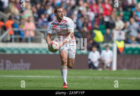 Twickenham, Surrey Royaume-Uni. Dan, englands Bibby, au cours de la piscine jeu d'Angleterre contre l'Australie à la HSBC Londres '2017', le rugby à 7 Samedi 20/05/2017 RFU. Le stade de Twickenham, Angleterre [crédit obligatoire Peter SPURRIER/Intersport Images] Banque D'Images