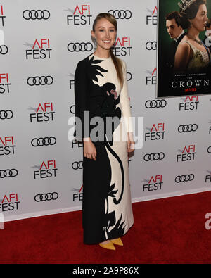 16 novembre 2019, Théâtre chinois de Grauman, Hollywood, Californie : Erin Doherty. L'AFI FEST 2019 présenté par Audi â€" ''Couronne'' Premiere. (Crédit Image : © ZUMA/Bennight Billy sur le fil) Banque D'Images