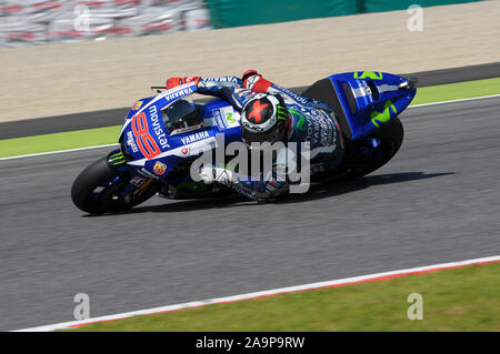 MUGELLO - Italie, le 29 mai : l'Espagnol Jorge Lorenzo sur Yamaha rider 2015 MotoGP GP de TIM Italie le 29 mai, 2015 Banque D'Images