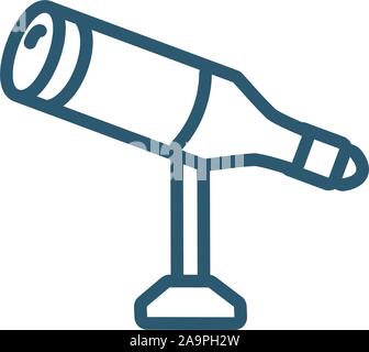 La recherche d'observation du télescope icône style ligne vector illustration Illustration de Vecteur
