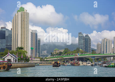 Editorial : HONG KONG, CHINE, le 22 avril 2019 - Avis d'Aberdeen et son port à Hong Kong Banque D'Images