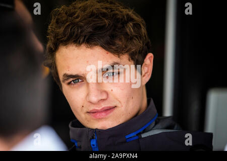 Sao Paulo, Brésil. 16 Nov, 2019. NORRIS Lando (GBR), McLaren Renault F1 MCL34, portrait pendant le Championnat du Monde de Formule 1 2019, le Grand Prix du Brésil à partir du 15 au 17 novembre à Sao Paulo, Brésil - | Conditions de crédit dans le monde entier : dpa/Alamy Live News Banque D'Images