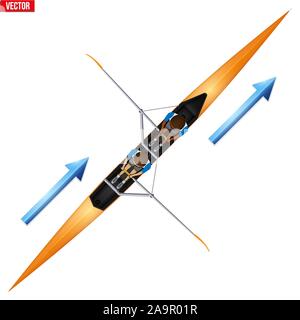 Shell course Rameur double Illustration de Vecteur