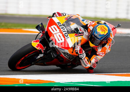 17 novembre 2019 ; le circuit Ricardo Tormo, à Valence, Espagne ; Valencia MotoGP, Jorge Lorenzo, le jour de la course de l'équipe Repsol Honda MotoGP pendant le dernier Grand Prix de l'année Crédit : Pablo Guillen/Alamy Live News Banque D'Images