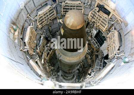 II Titan missile balistique intercontinental (ICBM) en service dans l'USAF de 1962 à 1987 W-53 portant une ogive thermonucléaire 9mt Banque D'Images