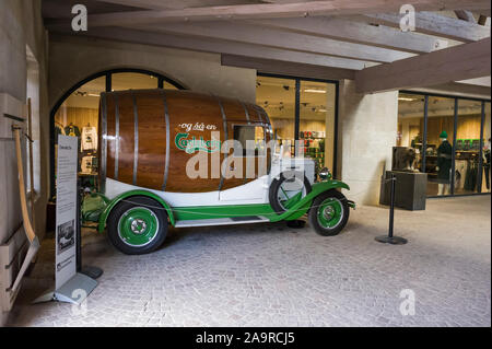 Un véhicule classique à la brasserie Carlsberg, Copenhague, Danemark Banque D'Images