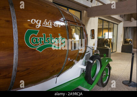 Un véhicule classique à la brasserie Carlsberg, Copenhague, Danemark Banque D'Images