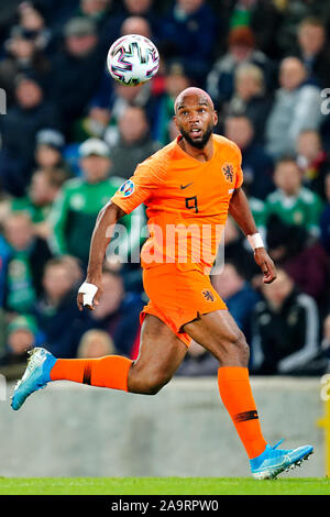 BELFAST, 16-11-2019 , Stade Windsor Park. Pays-bas Joueur Ryan Babel au cours de l'Euro jeu Qualificatif d'Irlande -Pays-Bas 0-0. Banque D'Images