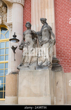 Potsdam, Berlin - Allemagne - Août 7, 2019 : façade de château de Sanssouci. Banque D'Images