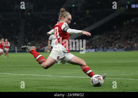 Kim d'Arsenal peu pendant la FA Women's super match de championnat au stade de Tottenham Hotspur, Londres. Banque D'Images