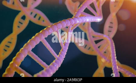 La structure de l'ADN, molécule concept, double helix portant instructions génétiques Banque D'Images