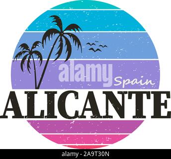 Alicante Espagne - vector illustration t-shirt logo design Illustration de Vecteur