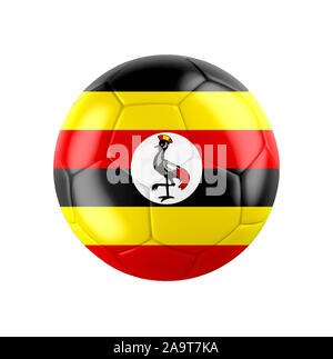 Football Soccer ball avec le drapeau de l'Ouganda Banque D'Images