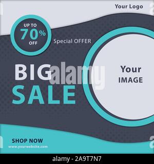 Vente Médias Sociaux Post Modèle de page d'Instagram Illustration de Vecteur