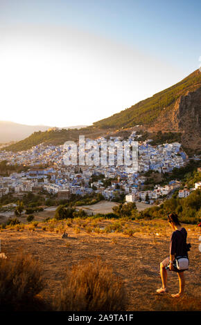 Paysage de la ville de Chefchaouen Banque D'Images