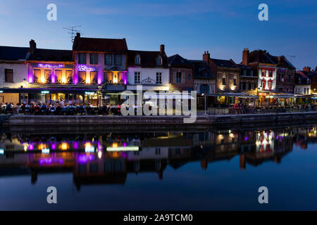 Quartier St Leu, Amiens, Somme, Picardie, France Banque D'Images
