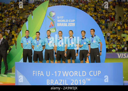 Brasilia, Brésil. 17 novembre, 2019. Les arbitres de la Coupe du Monde FIFA U17 finale. Stade Bezerrão. Brasilia DF. (Photo : Reinaldo Reginato/Fotoarena) Crédit : Foto Arena LTDA/Alamy Live News Banque D'Images